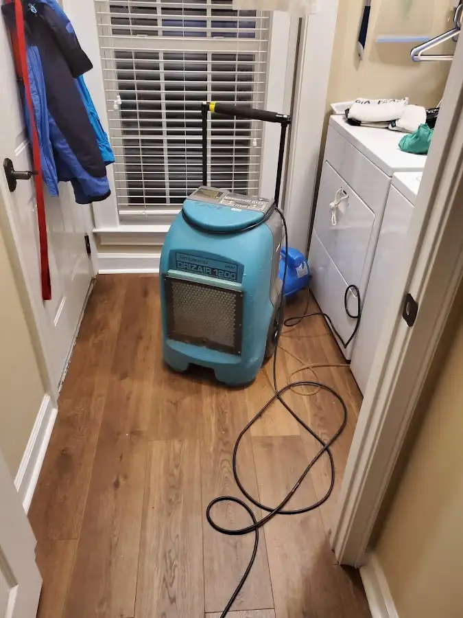 Commercial dehumidifier deployed for Flood Damage Cleanup in Fairfield Plantation