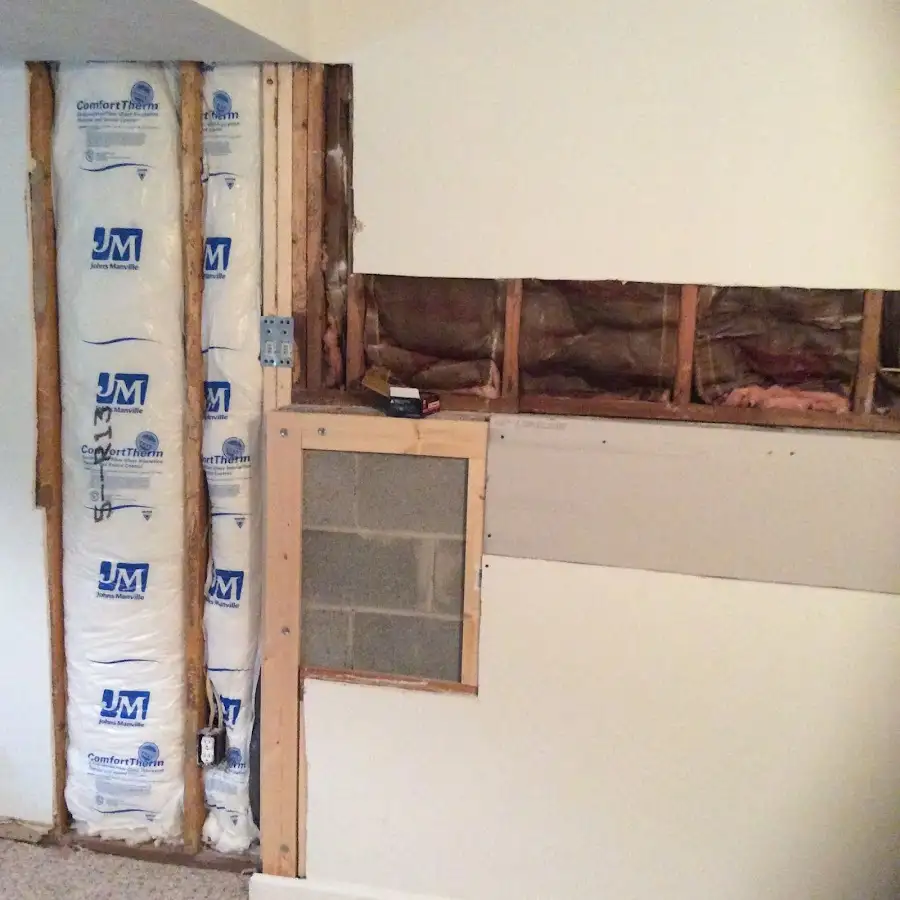 Wall insulation replacement during Contents Cleaning & Restoration in Fairfield Plantation